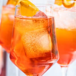 Three Aperol Spritz cocktails.