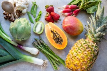 Fruits and vegetables in season for April.