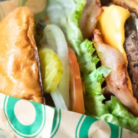 The best bacon cheeseburger in a paper wrapper.
