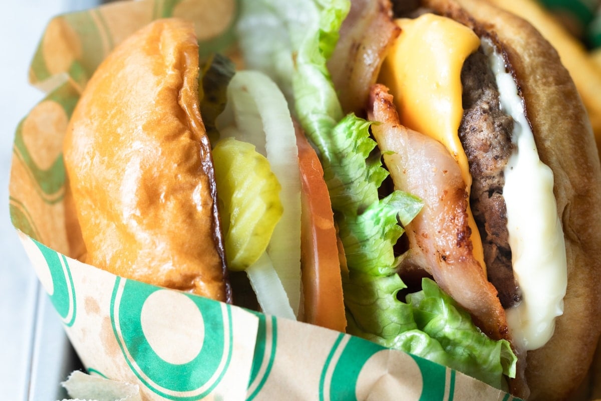 The best bacon cheeseburger in a paper wrapper.