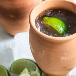 A cantarito in a clay pot.