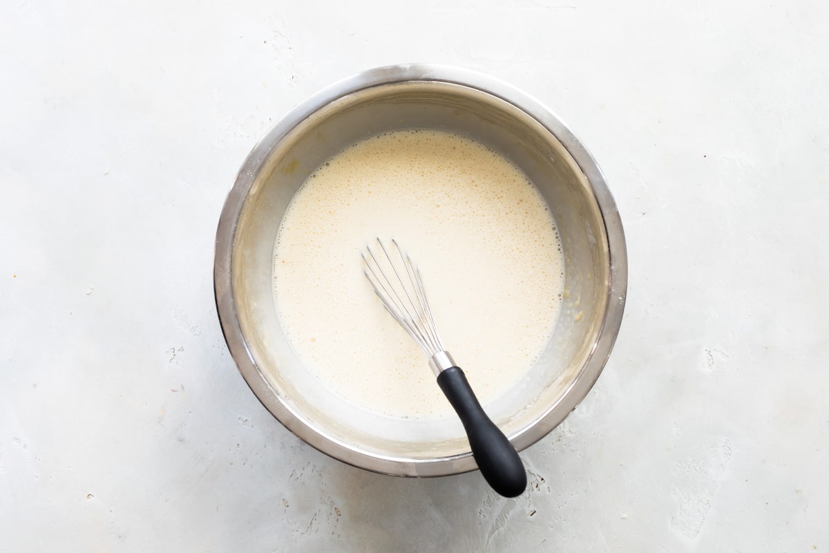 A bowl of Clafoutis batter.