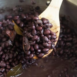 A pot of Chipotle copycat black beans.