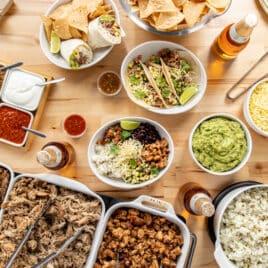 A table with Chipotle copycat food.