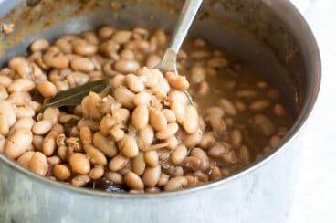 A large pot of Chipotle copycat pinto beans.