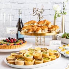 A food spread for a bridal shower.