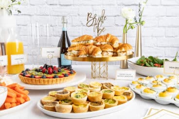 A food spread for a bridal shower.
