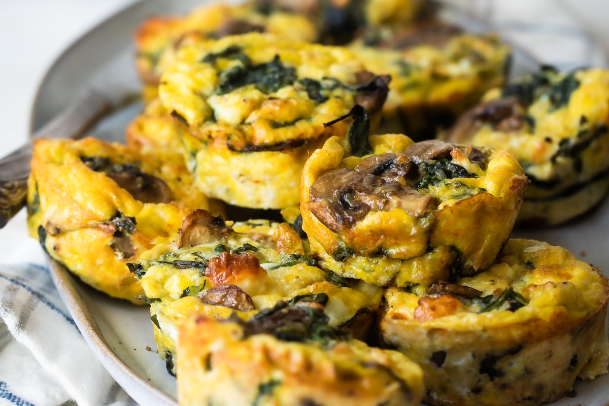 Egg muffins on a plate.