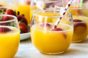 Glasses of fruit punch.