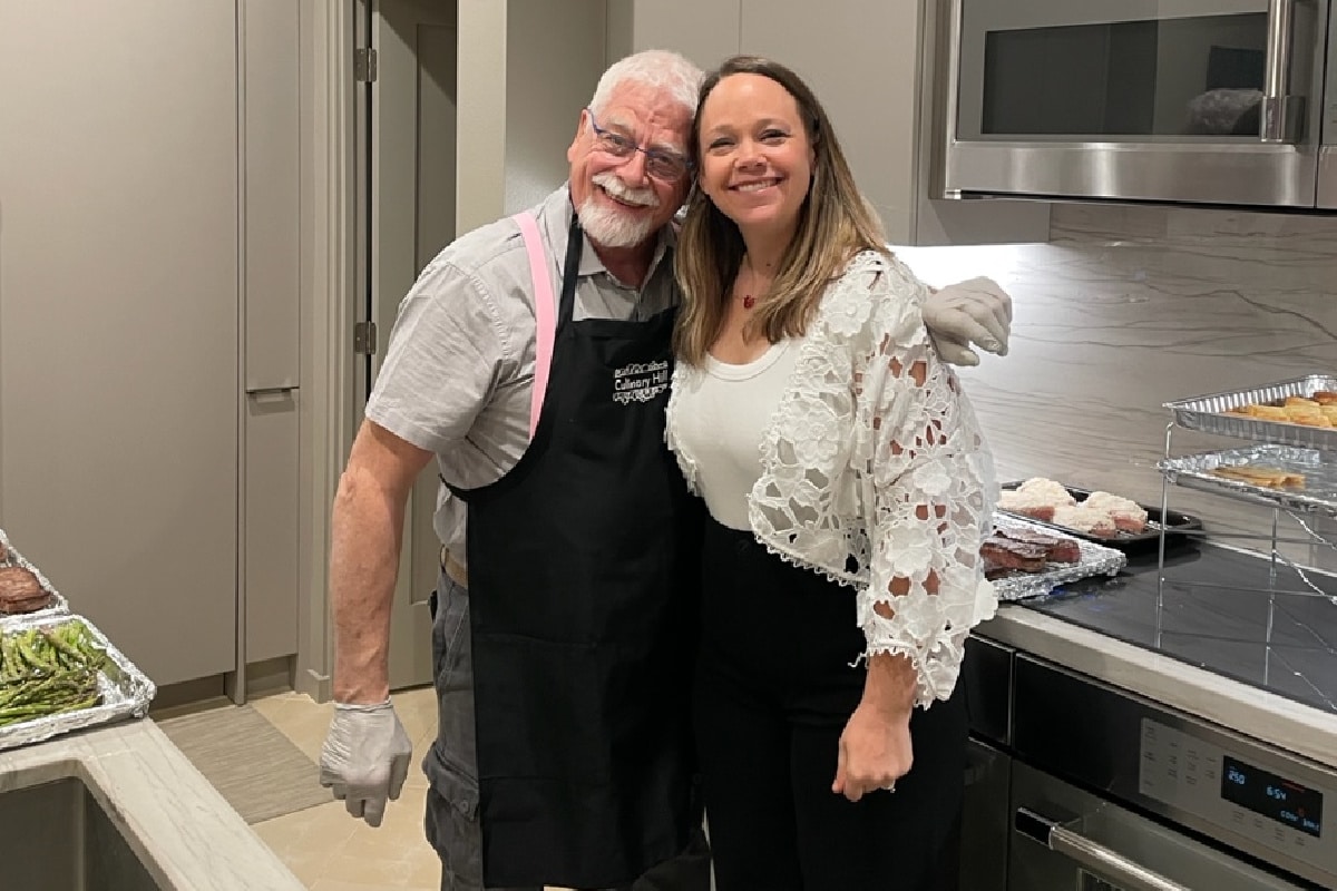 Meggan Hill with honored friend Carl in Palm Springs.
