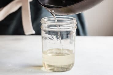 Simple syrup in a jar.