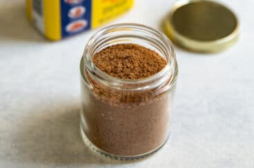 A jar of homemade Old Bay Seasoning.