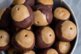 A bowl of peanut butter buckeyes.
