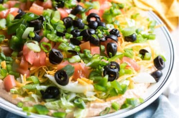 A platter of taco dip.