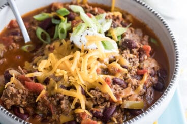 A bowl of venison chili.
