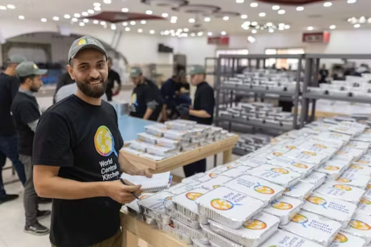 Someone working to provide food through WCK.