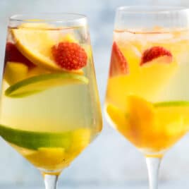 Two glasses of white sangria.