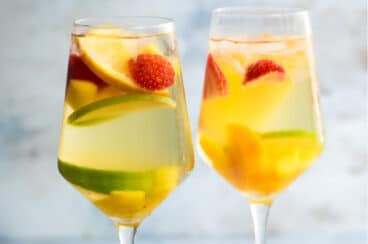 Two glasses of white sangria.